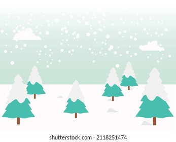 tree with snow, snowing in winter, winter background with snowy trees