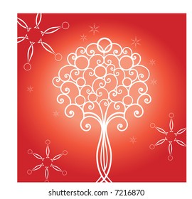 tree with snowflake
