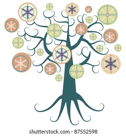 tree with snowflakes