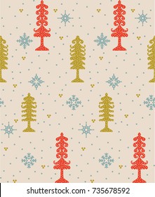 Tree and Snowflakes Pattern