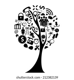 Tree of Social Media Concept Vector Illustration. EPS10