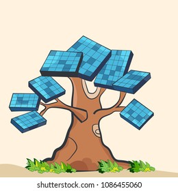 tree with solar panels