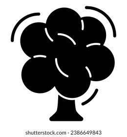 Icono sólido de árbol, concepto de jardín y jardinería, símbolo de roble sobre fondo blanco, símbolo de bosque en estilo glifo para concepto móvil y diseño web. Gráficos vectoriales