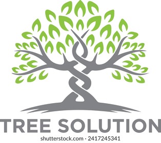 tree solution nature Vector logo Download for your company.