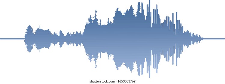 tree soundwave vector art illustration