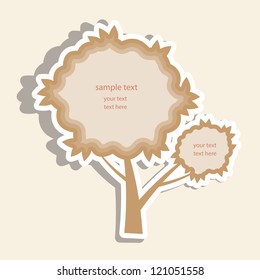 Tree with space for text. A vector illustration.