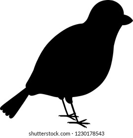 Tree sparrow bird silhouette vector illustration