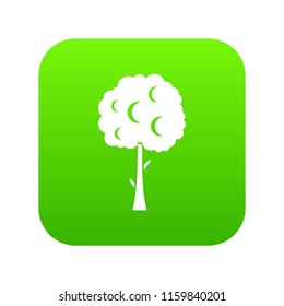 Tree with spherical crown icon digital green for any design isolated on white vector illustration