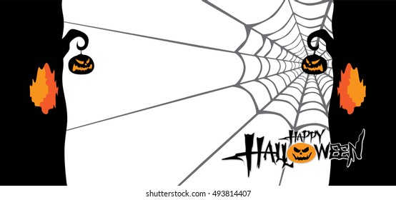 tree spider Halloween Pumpkin on white