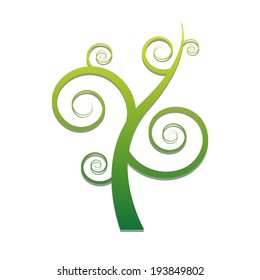 Tree with spiral branch ,vector eps10