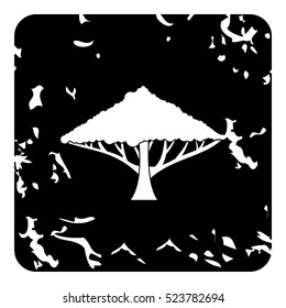 Tree with spreading crown icon. Grunge illustration of tree vector icon for web design
