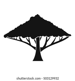 Tree with a spreading crown icon. Simple illustration of tree vector icon for web