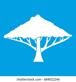 Tree with a spreading crown icon white
