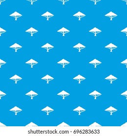 Tree with a spreading crown pattern repeat seamless in blue color for any design. Vector geometric illustration