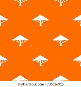 Tree with a spreading crown pattern repeat seamless in orange color for any design. Vector geometric illustration