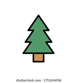 Tree, spruce icon. Simple color with outline vector elements of camping icons for ui and ux, website or mobile application