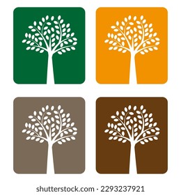 Tree square, great design for any purposes. Old paper. Vector illustration.