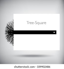 Tree square whimsical illustration 