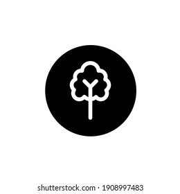 Tree stalk icon in round black style. Vector