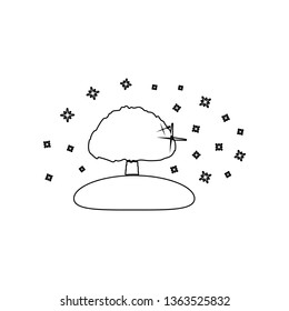 tree and stars  icon. Element of Stars for mobile concept and web apps icon. Outline, thin line icon for website design and development, app development