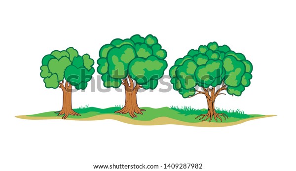 Tree Stem Cartoon Drawing Vector Illustration Stock Vector (Royalty ...