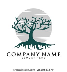 Tree stem logo design vector