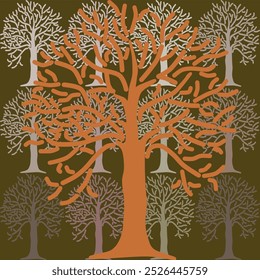 Abstracto inconsútil geométrico gráfico acuarela pastel arte decoración Vector étnico simple Plantilla Fondo de pantalla impresión patrón de tela doodle linda curva línea dibujada a mano 
Árbol monocromático del arte de la plantilla
