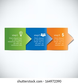 Tree steps arrows for presentations.