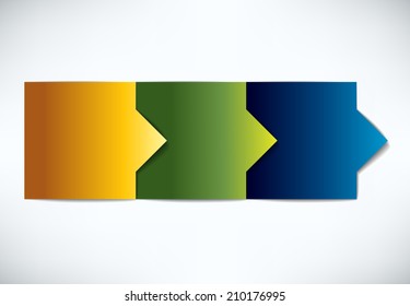 Tree steps arrows for presentations.