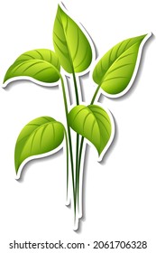 Tree sticker on white background illustration