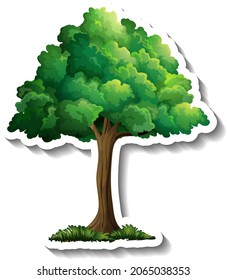 Tree sticker on white background illustration