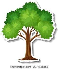 Etiqueta de árbol en la ilustración de fondo blanco