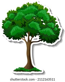 Tree sticker on white background illustration