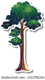 Tree sticker on white background illustration