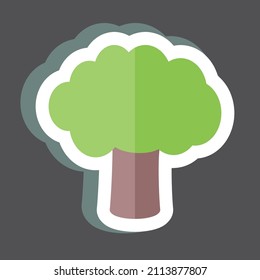 Tree I Sticker in trendy isolated on black background