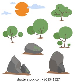 Tree and stone set