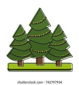 tree with string lights christmas related icon image 