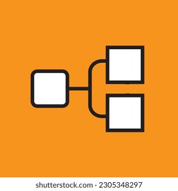 Tree structure icon design features a branching hierarchical structure, symbolizing organization, relationships, and interconnectedness.