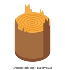 Tree stub icon. Isometric of tree stub vector icon for web design isolated on white background