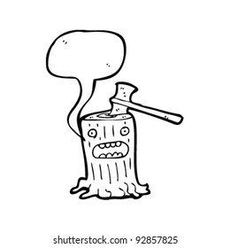tree stump cartoon character