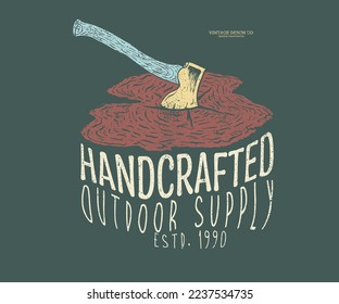 Tree stump design for apparel, t shirt, sticker, poster and others. 
