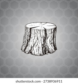 tree stump drawing artwork handmade illustration