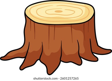 Tree stump with exposed roots and visible growth rings