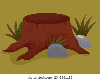 Tree stump. Flat vector illustration.