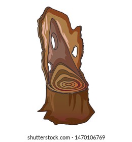 Tree stump icon. Cartoon of tree stump vector icon for web design isolated on white background