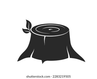 Tree stump icon. nature, ecology and environment design element. isolated vector image