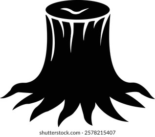 Tree stump icon.High quality black style icon,lumber industry material silhouette,cut trees structure textured.Tree Stump illustration sign collection. Wood symbol or logo,vector illustration.