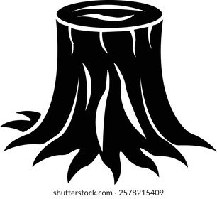 Tree stump icon.High quality black style icon,lumber industry material silhouette,cut trees structure textured.Tree Stump illustration sign collection. Wood symbol or logo,vector illustration.