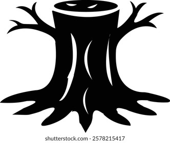 Tree stump icon.High quality black style icon,lumber industry material silhouette,cut trees structure textured.Tree Stump illustration sign collection. Wood symbol or logo,vector illustration.