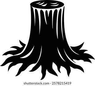 Tree stump icon.High quality black style icon,lumber industry material silhouette,cut trees structure textured.Tree Stump illustration sign collection. Wood symbol or logo,vector illustration.